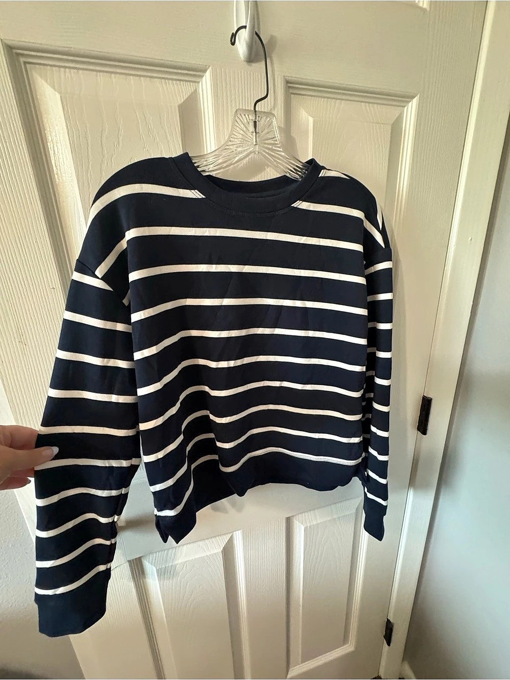 Danskin Striped Long Sleeve Top Black & Cream